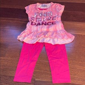 Beautees girls size 5 tunic and leggings guc